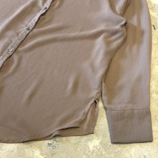 画像6: BROWN BAND COLLAR SHEER L/S SHIRT / Mens L (6)