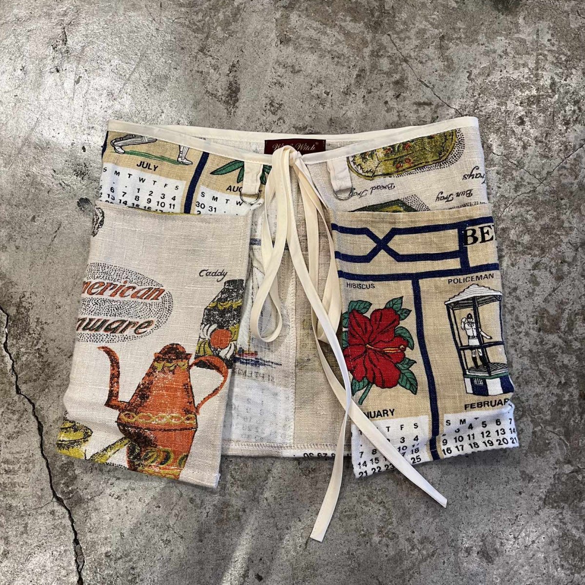 画像1: 【Wiz&Witch】"UNITED" WORK POCKET VTG WRAP SKIRT / FREE (1)