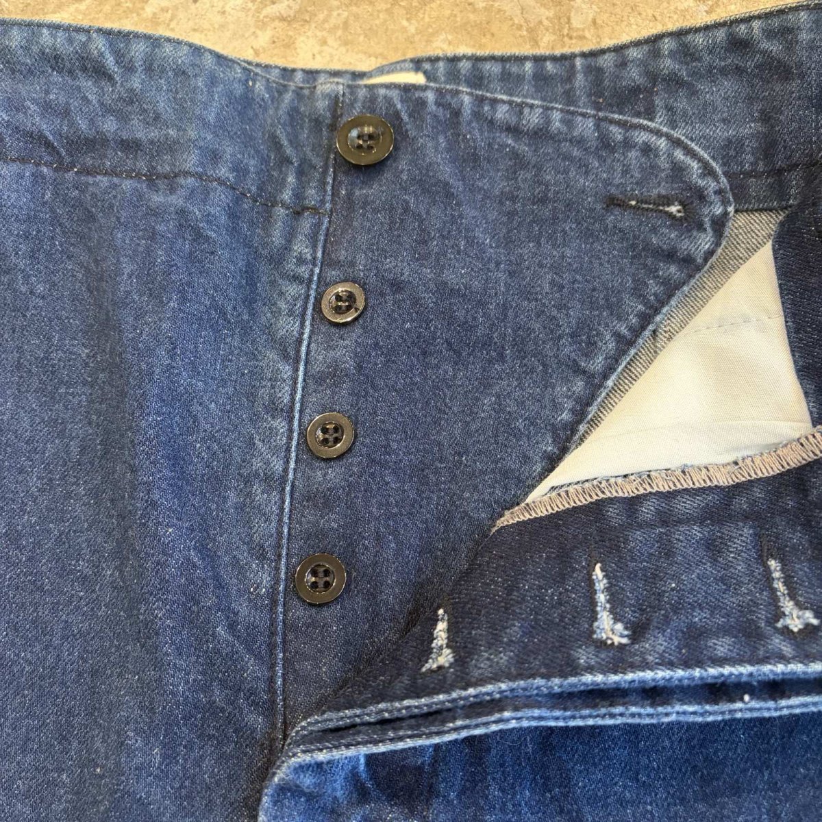 画像8: SIDE ADJUSTER CUT OFF DESIGN DENIM SHORT PANTS / FREE~W28 (8)