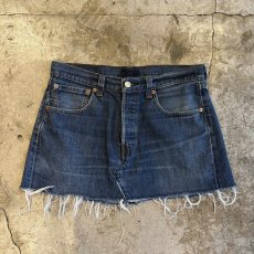 画像1: 【Levi's】CUT OFF BLUE DENIM SKIRT / W33 (1)