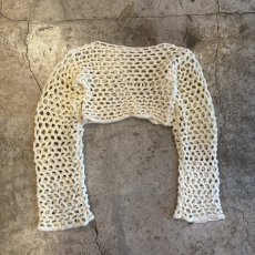 画像2: KNIT MESH DESIGN LOWGAUGE SHORT TOPS / Ladies M (2)