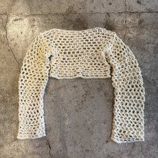画像1: KNIT MESH DESIGN LOWGAUGE SHORT TOPS / Ladies M (1)