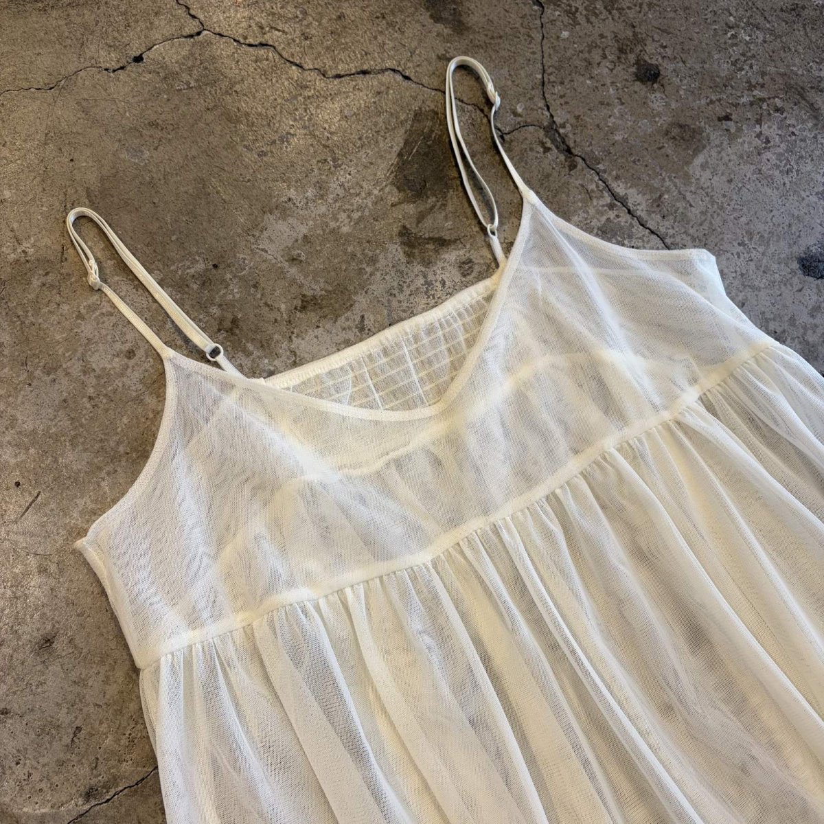 画像3: DESIGN TULLE LONG CAMISOLE ONE PIECE / Ladies M~L (3)