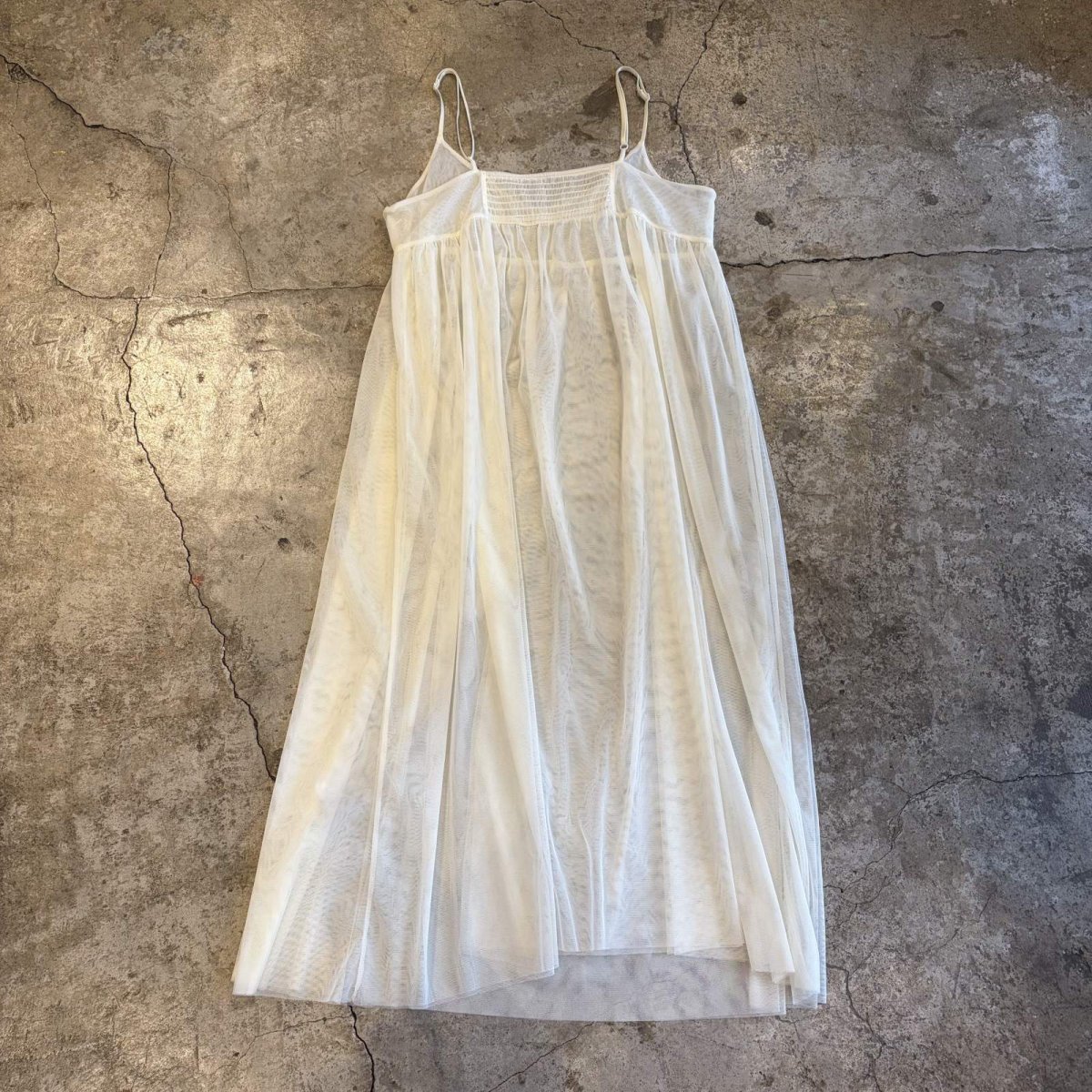 画像2: DESIGN TULLE LONG CAMISOLE ONE PIECE / Ladies M~L (2)