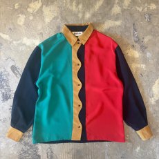 画像1: COLOR SWITCHED STYLE L/S SHIRT / Mens L (1)