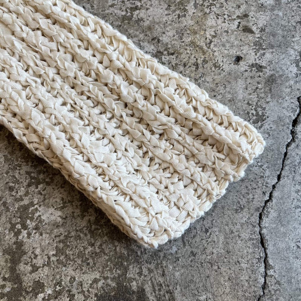 画像5: IVORY COLOR OVER DESIGN CABLE L/S KNIT TOPS / Ladies L  (5)