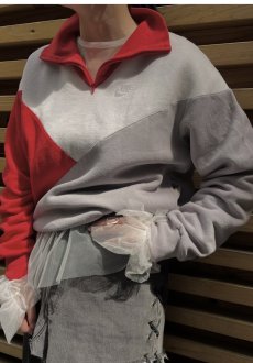 画像14: 80's【NIKE】3 COLOR DESIGN HALF ZIP SWEAT  / Ladies L (14)