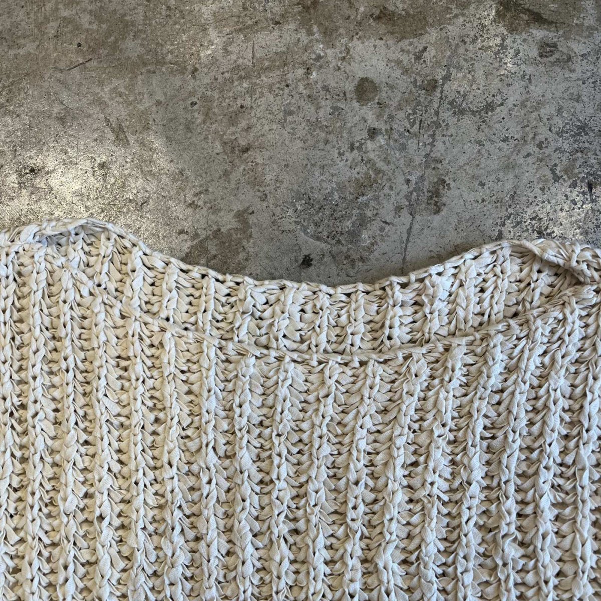 画像9: IVORY COLOR OVER DESIGN CABLE L/S KNIT TOPS / Ladies L  (9)