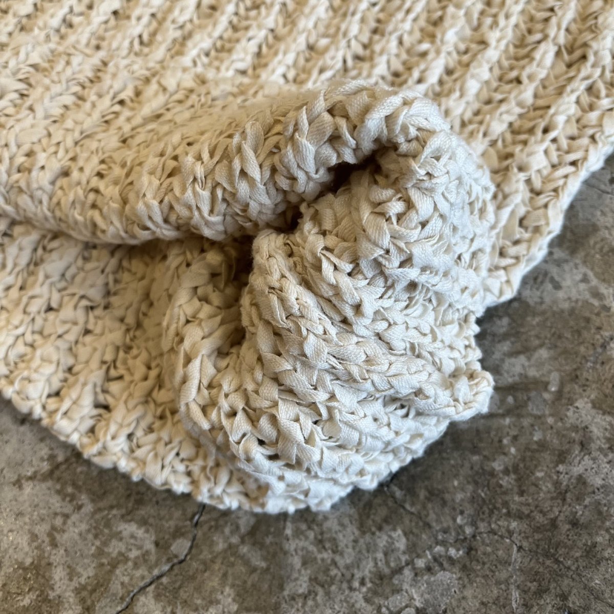 画像4: IVORY COLOR OVER DESIGN CABLE L/S KNIT TOPS / Ladies L  (4)
