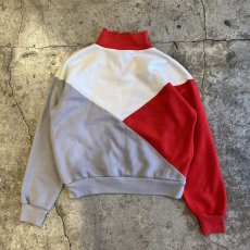 画像2: 80's【NIKE】3 COLOR DESIGN HALF ZIP SWEAT  / Ladies L (2)