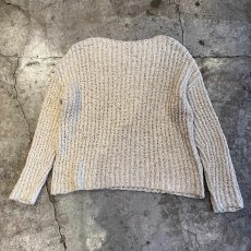 画像2: IVORY COLOR OVER DESIGN CABLE L/S KNIT TOPS / Ladies L  (2)