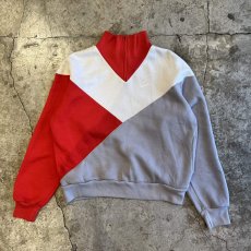 画像1: 80's【NIKE】3 COLOR DESIGN HALF ZIP SWEAT  / Ladies L (1)