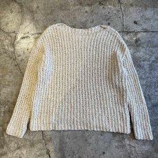 画像1: IVORY COLOR OVER DESIGN CABLE L/S KNIT TOPS / Ladies L  (1)