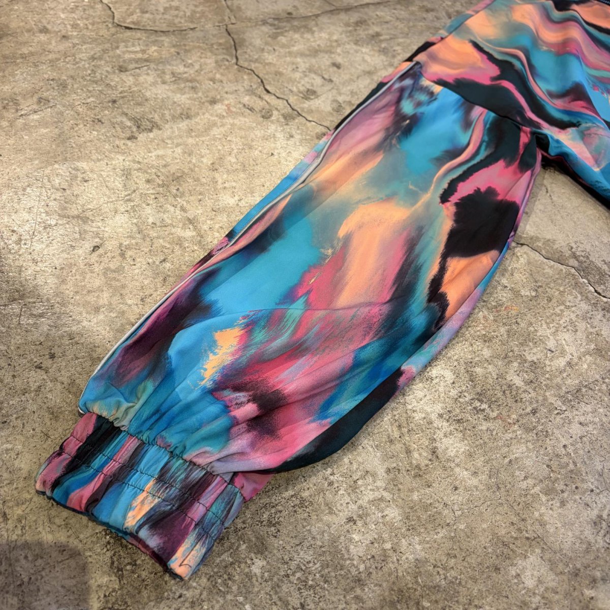 画像5: MARBLE COLOR ZIP UP HIGH NECK TRACK JACKET / Ladies M (5)