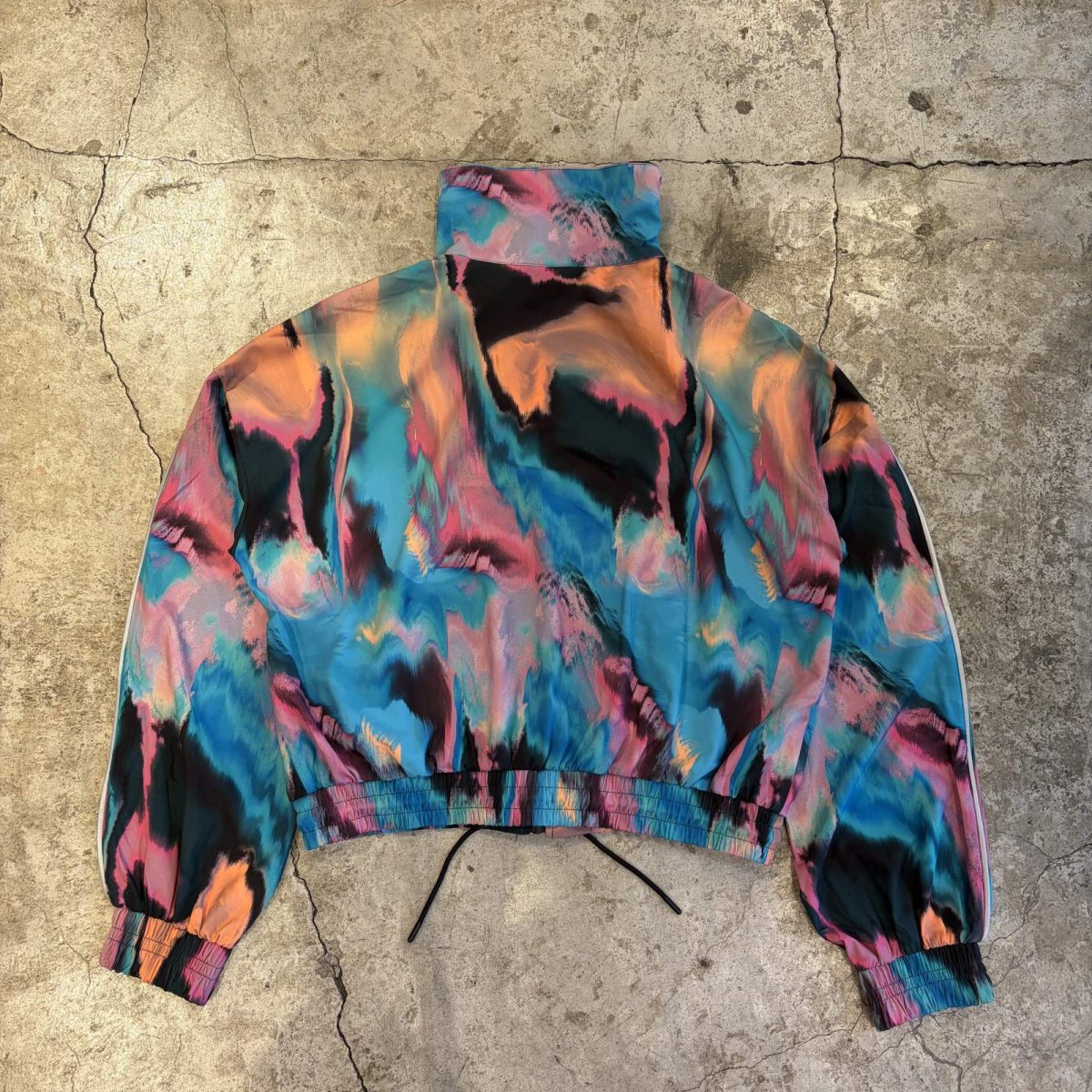 画像2: MARBLE COLOR ZIP UP HIGH NECK TRACK JACKET / Ladies M (2)