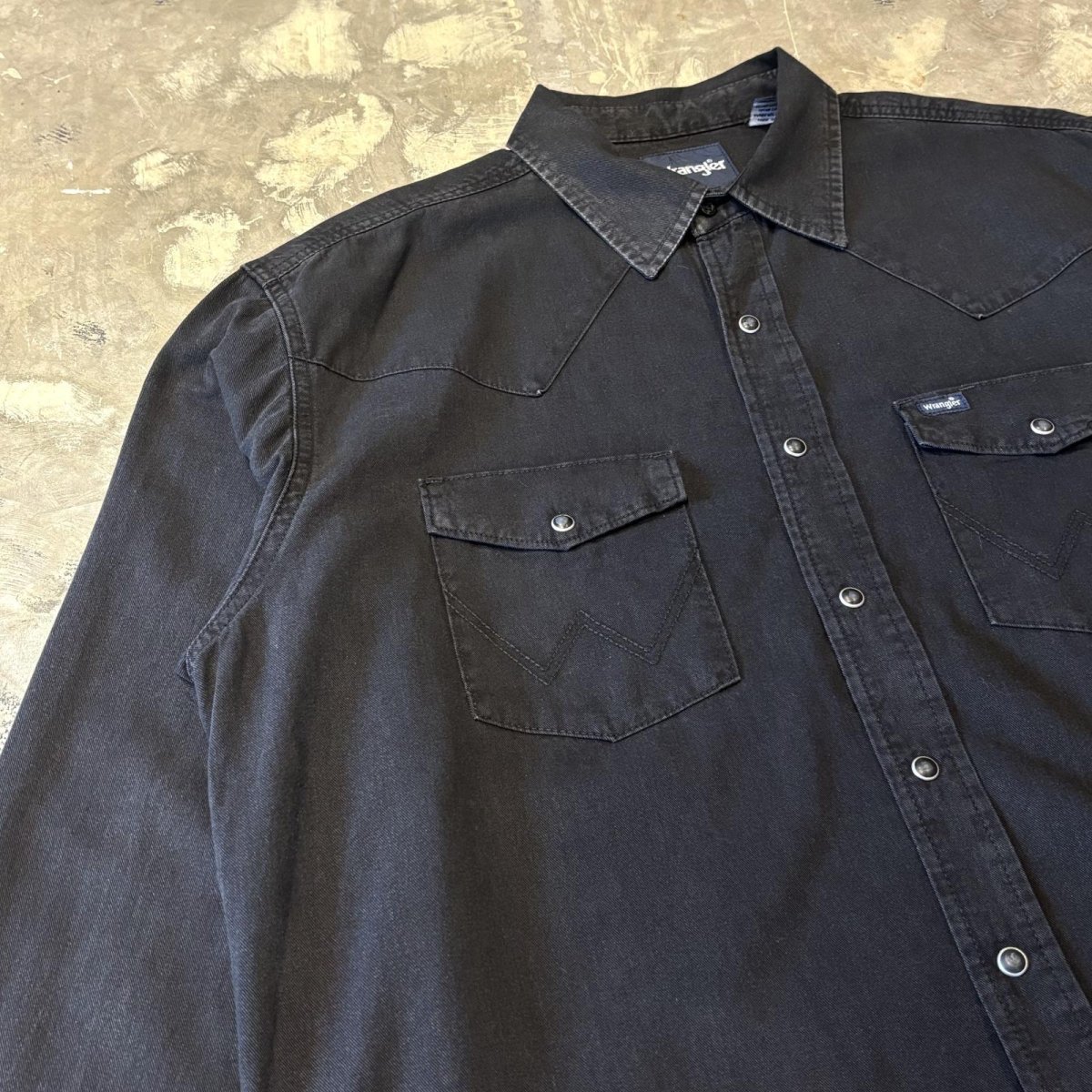 画像3: "WRANGLER" BLACK COTTON WESTERN L/S SHIRT / Mens XL (3)