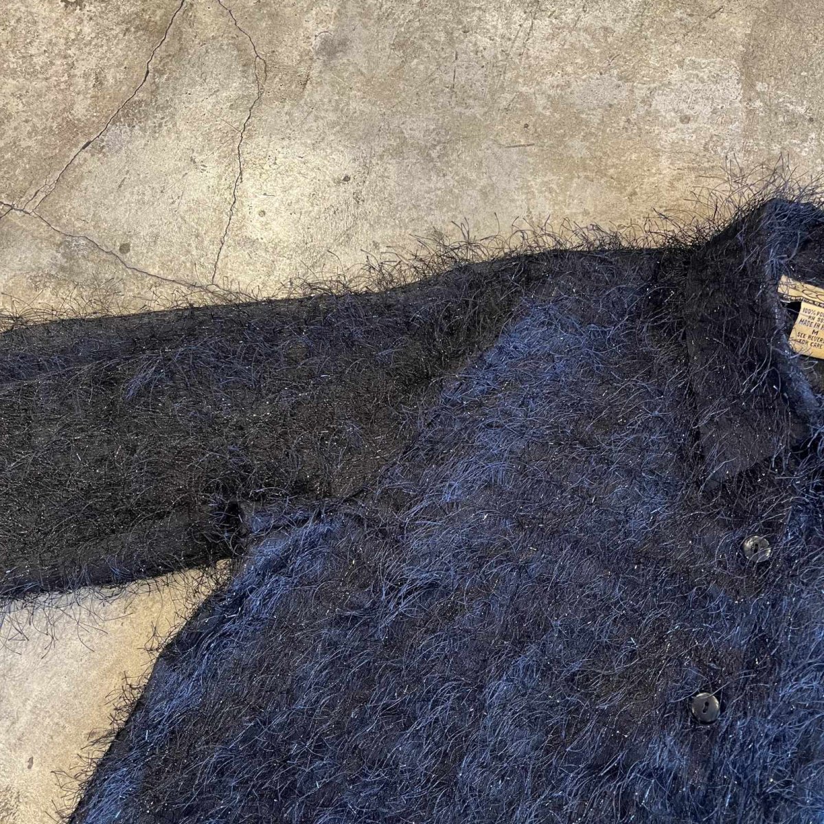 画像8: ALL OVER FINE FRINGE DESIGN SHEER L/S SHIRT / Ladies L(M) (8)