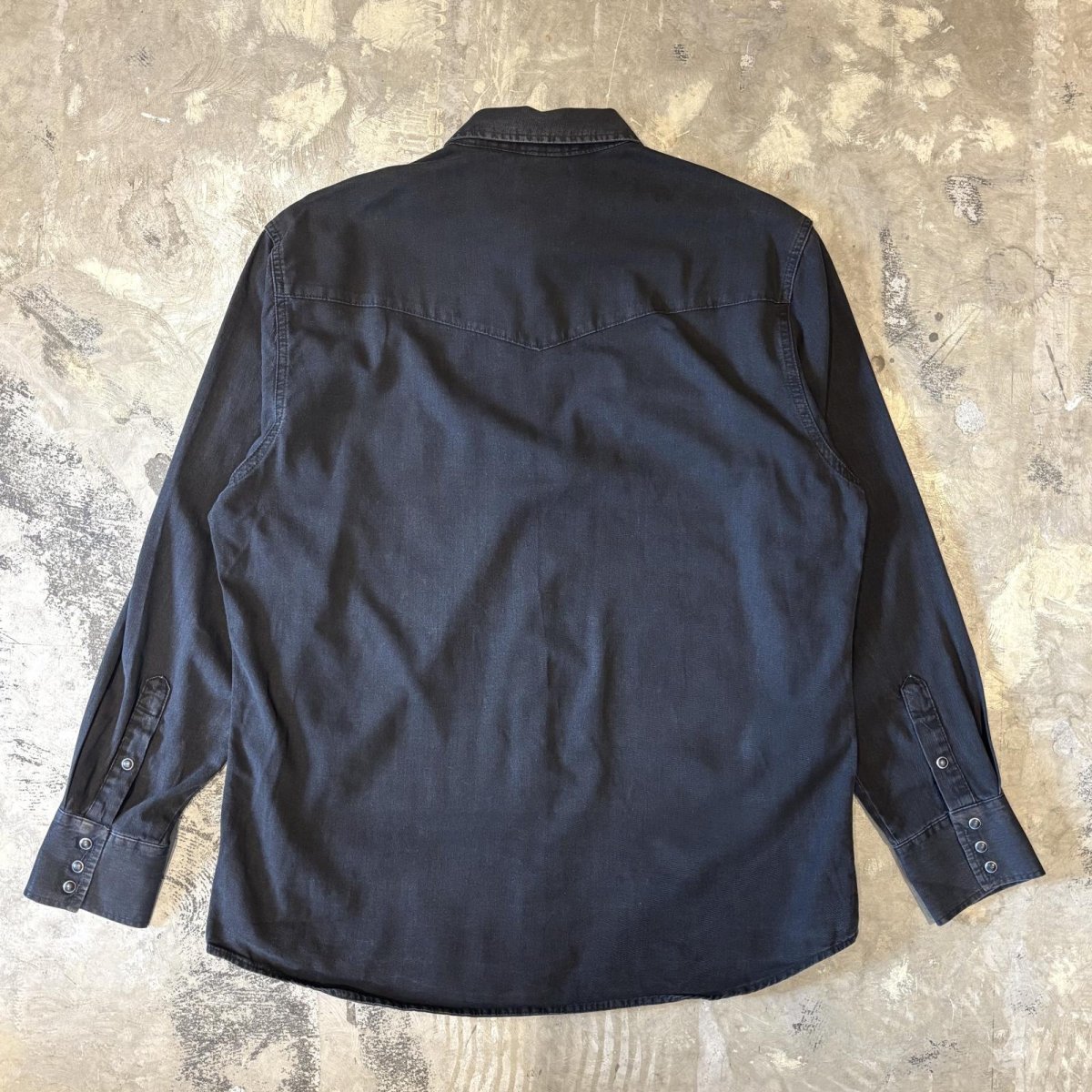 画像2: "WRANGLER" BLACK COTTON WESTERN L/S SHIRT / Mens XL (2)