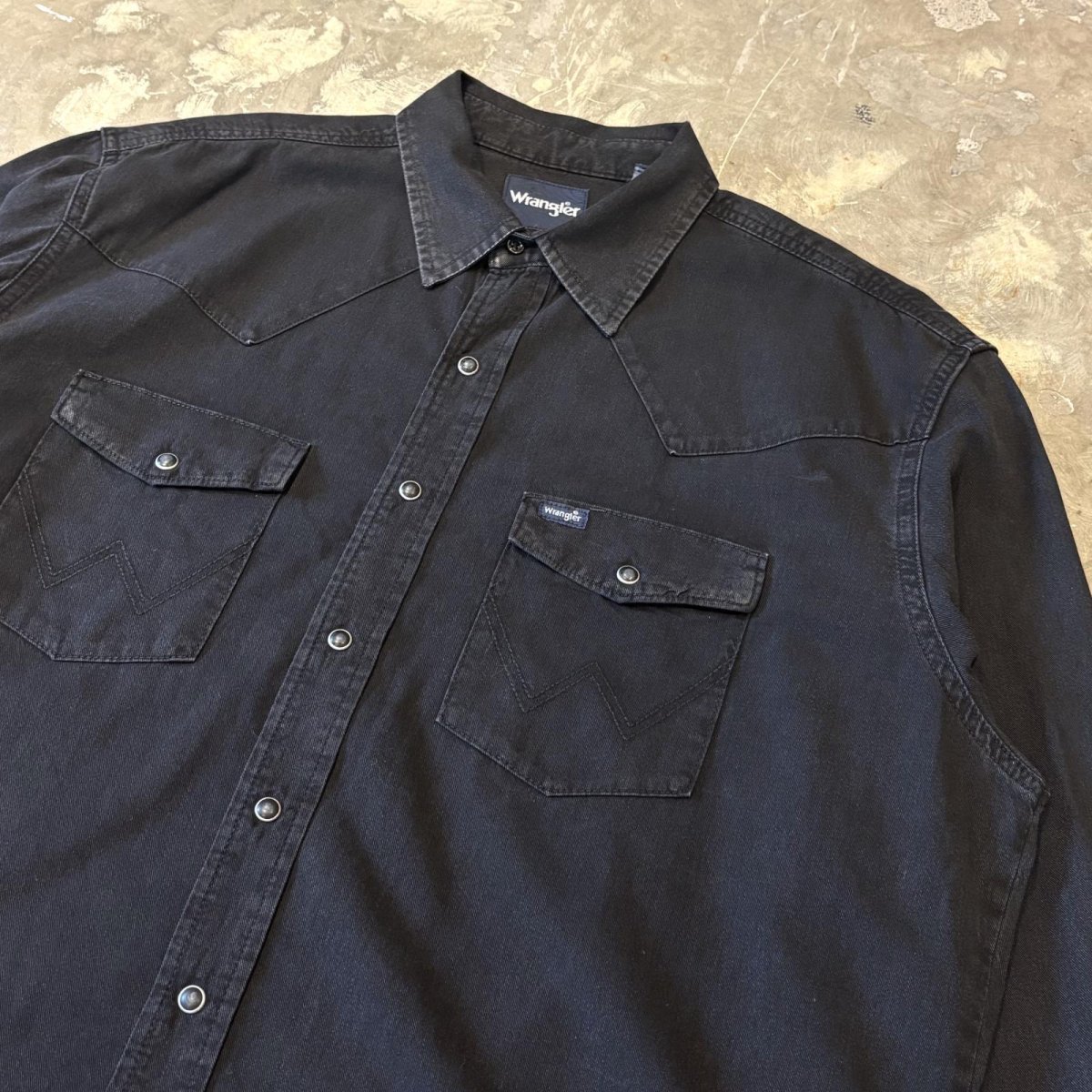 画像4: "WRANGLER" BLACK COTTON WESTERN L/S SHIRT / Mens XL (4)