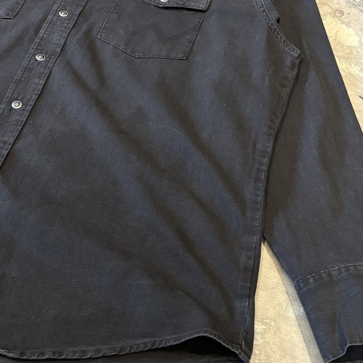 画像6: "WRANGLER" BLACK COTTON WESTERN L/S SHIRT / Mens XL (6)