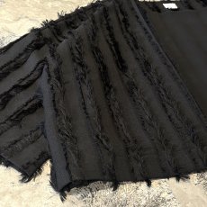 画像5: FRINGE STRIPE LINE FRONT OPEN S/S TOPS / Mens L  (5)