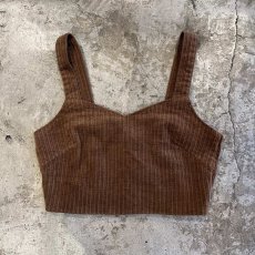 画像1: BROWN COLOR CORDUROY DESIGN BUSTIER / Ladies M (1)