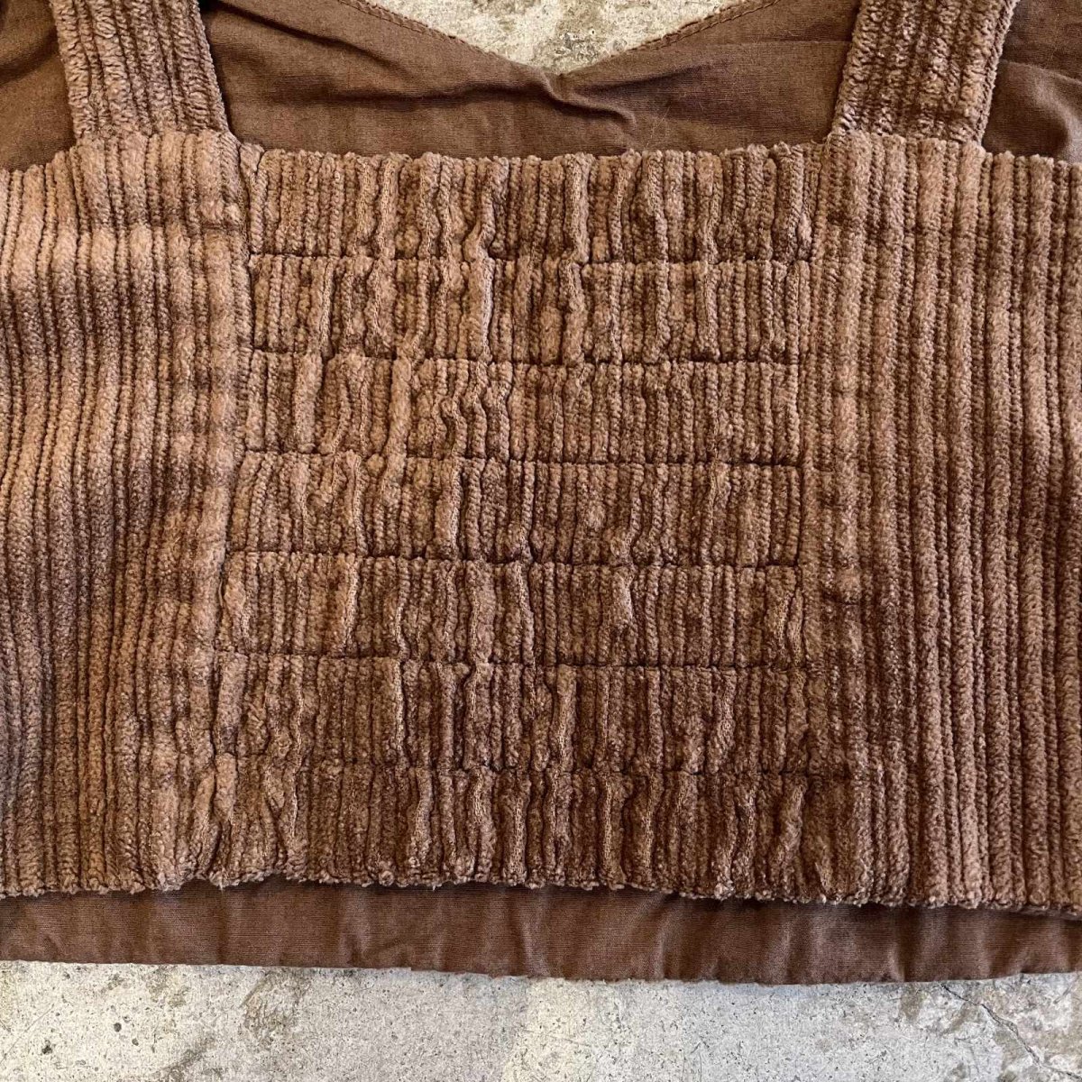 画像10: BROWN COLOR CORDUROY DESIGN BUSTIER / Ladies M (10)