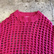 画像8: MESH DESIGN PINK COLOR OVER LOWGAUGE KNIT TOPS / Ladies L(S) (8)