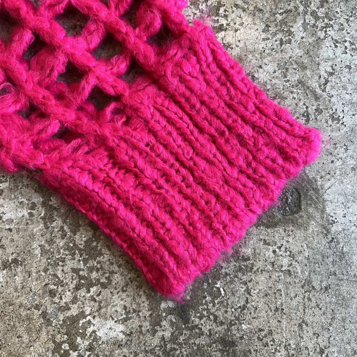 画像6: MESH DESIGN PINK COLOR OVER LOWGAUGE KNIT TOPS / Ladies L(S) (6)