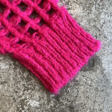 画像6: MESH DESIGN PINK COLOR OVER LOWGAUGE KNIT TOPS / Ladies L(S) (6)