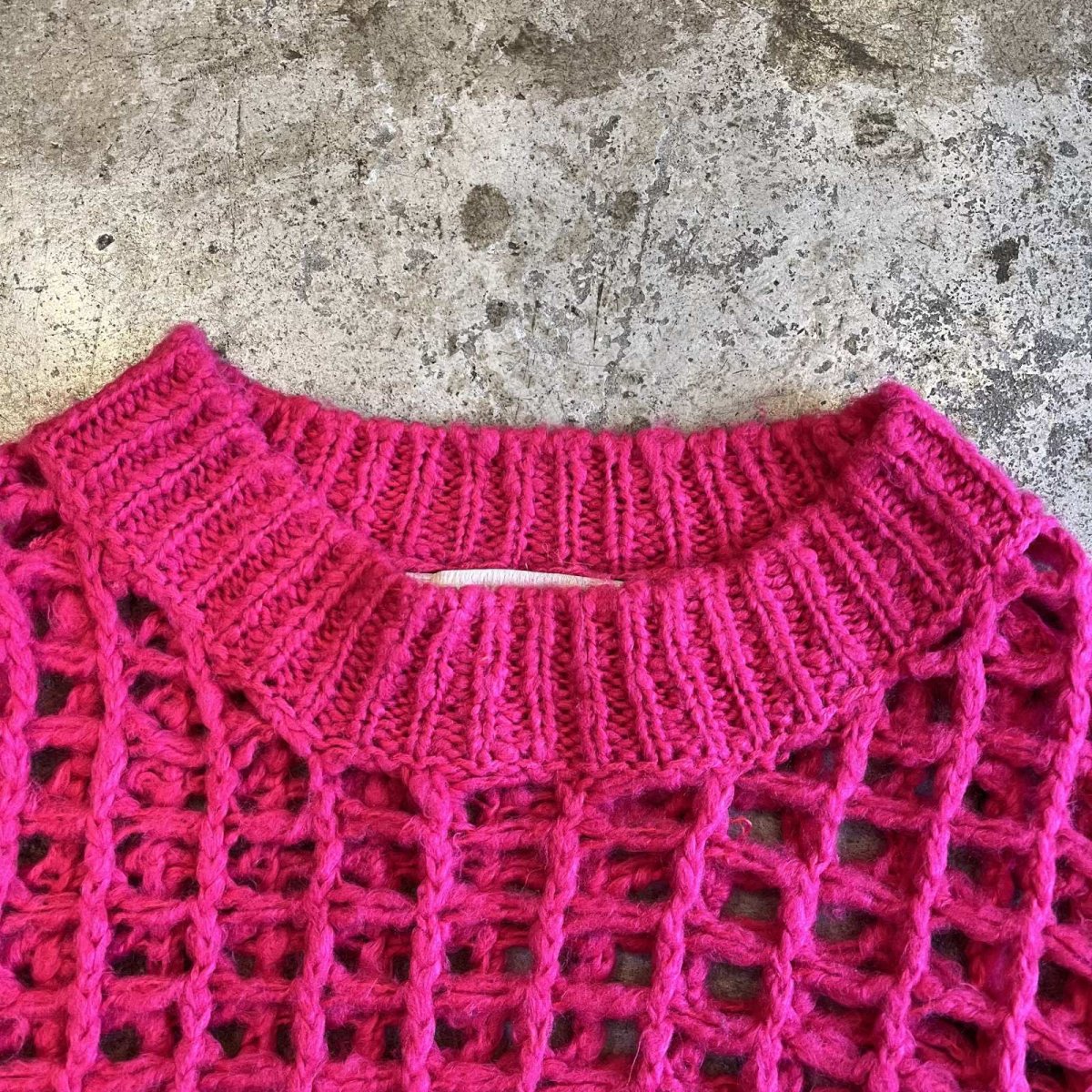 画像9: MESH DESIGN PINK COLOR OVER LOWGAUGE KNIT TOPS / Ladies L(S) (9)