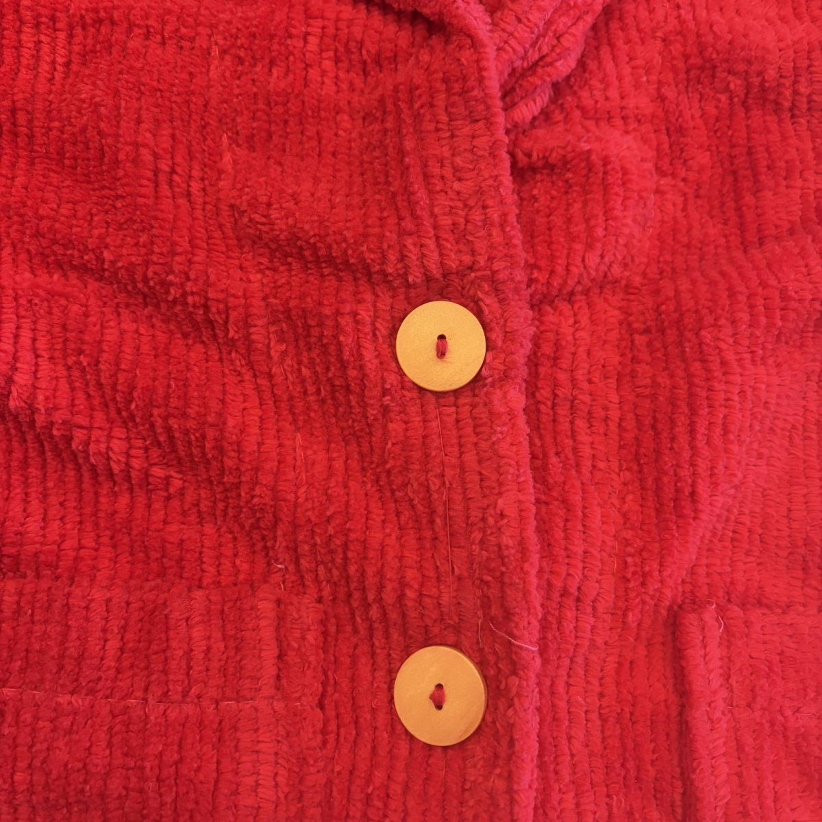 画像4: RED COLOR CORDUROY DESIGN JACKET / Ladies L (4)