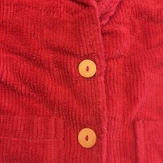 画像4: RED COLOR CORDUROY DESIGN JACKET / Ladies L (4)