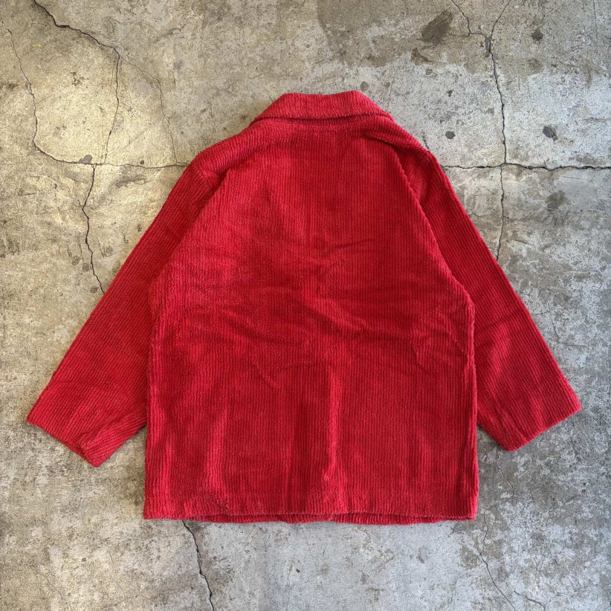 画像2: RED COLOR CORDUROY DESIGN JACKET / Ladies L (2)