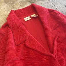 画像3: RED COLOR CORDUROY DESIGN JACKET / Ladies L (3)