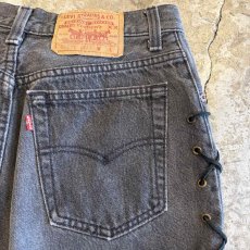 画像9: 【LEVI'S】SIDE LECE UP CUT OFF DESIGN BLACK COLOR SKIRT / W29 / MADE IN USA (9)