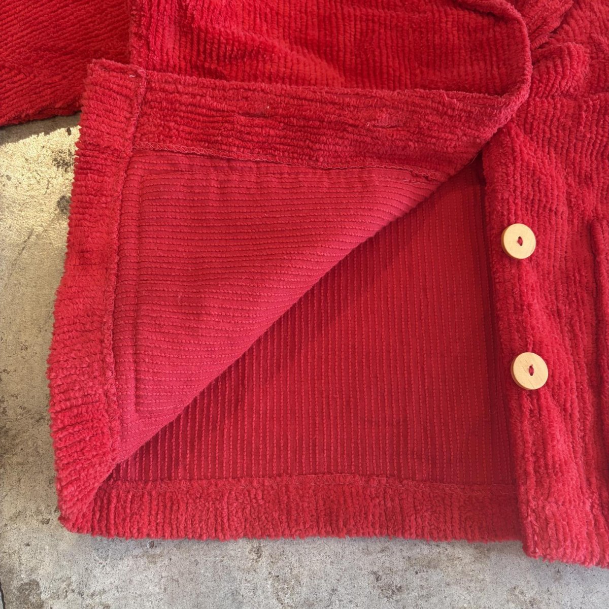 画像6: RED COLOR CORDUROY DESIGN JACKET / Ladies L (6)