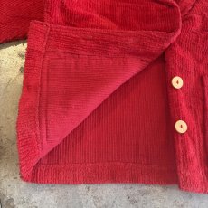 画像6: RED COLOR CORDUROY DESIGN JACKET / Ladies L (6)