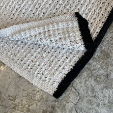 画像5: KEY HOLE NECK POINT LINE DESIGN CROCHET PATTERN KNIT SWEATER / Ladies L  (5)