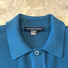 画像10: TURQUOISE MONOTONE COLOR POLO L/S SHIRT / Mens M(L) (10)