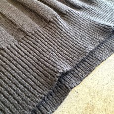 画像9: BLACK COLOR WIDE RIBBED KNIT POLO SWEATER / Ladies L  (9)