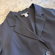 画像3: BLACK COLOR SINGLE EASY TAILORED JACKET / Ladies L (3)
