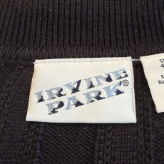 画像10: BLACK COLOR WIDE RIBBED KNIT POLO SWEATER / Ladies L  (10)