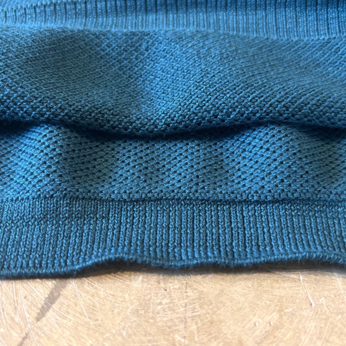 画像8: TURQUOISE MONOTONE COLOR POLO L/S SHIRT / Mens M(L) (8)