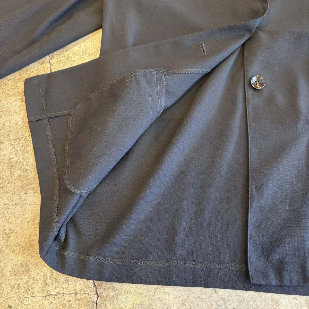 画像6: BLACK COLOR SINGLE EASY TAILORED JACKET / Ladies L (6)