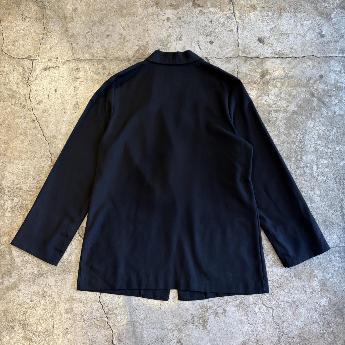 画像2: BLACK COLOR SINGLE EASY TAILORED JACKET / Ladies L (2)