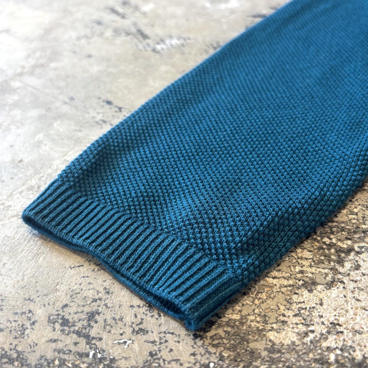 画像7: TURQUOISE MONOTONE COLOR POLO L/S SHIRT / Mens M(L) (7)