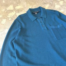画像3: TURQUOISE MONOTONE COLOR POLO L/S SHIRT / Mens M(L) (3)