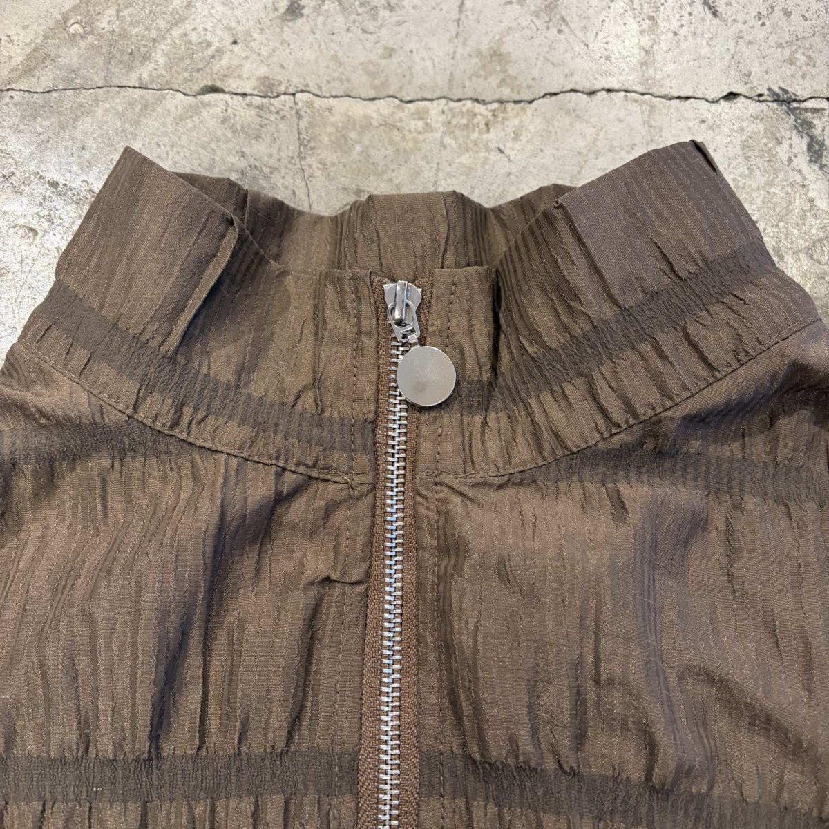画像7: SHIRRING DESIGN STAND COLLAR CROPPED ZIP UP JACKET / Ladies M (7)