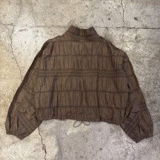 画像2: SHIRRING DESIGN STAND COLLAR CROPPED ZIP UP JACKET / Ladies M (2)